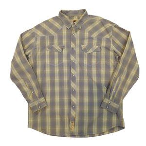 Larry Mahan Mens Cowboy Collection Pearl Snap Western Plaid Shirt Sz 2XL XXL